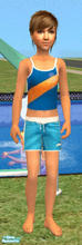 Sims 2 — Blue Nike Gear Swim Trunks for Girls by wimpy1968 — Nothing says sporty cute like a pair of great board shorts.