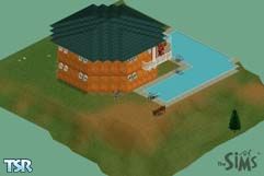 Sims 1 — Halloween Pumpkin House by oldmember_cobblerjon — The perfect house for your ghosts and goblins. One bedroom,