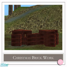 Sims 2 — Christmas Stacks Of Bricks Coffee Long MESH by DOT — Christmas Brick Work. Coffee Table Long. Making Santas