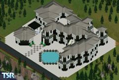 Sims 1 — Black & White by Jochum — A big house completely in black and white. OK, it's expensive, but for families