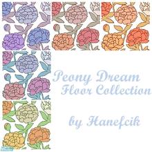 Sims 2 — Peony Dream Floor Collection by Hanefcik — A bit rustical, but with modern touch: a flower-inspired linoleum