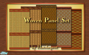 Sims 2 — Woven Panel Set by hatshepsut — A set of woven wood panels.