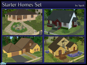 Sims 2 — Starter Homes Set by Spaik — My four starter lots together in one set. All are under 20,000 simoleon. Three lots
